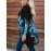 Plus Size, Women's Plus Size Elegant Cardigan Jacket - Flower & Butterfly Print Blouse, Machine Washable Winter Warm Long Sleeve Sweater Top, Casual Daily Outerwear for Layering (No Buttons/Collar)