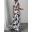 Elegant Pink Floral Maxi Dress with V-Neck and Short Sleeves - Flowing A-Line Silhouette, Cinched Waist, Perfect for Spring/Fall, Casual to Formal Wear, Casual Elegant Wear | Floral Print Dress | Cinched Waist Design