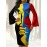 Bohemian 3D Floral & Geometric Print Pencil Skirt - A-Line Midi Length Long Sleeve-like Fit (No Waistband) Round Neck Short Dress Skirt for to Party Outfits, Psychedelic 60s/70s Style (Hand Wash/Dry Clean)