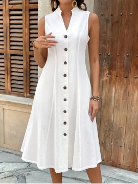 Women'S Elegant Sleeveless V-Neck Maxi dress - Formal & Casual long gown, A-Line Silhouette, Easy-to-Wear Everyday to Evening Outfits, Seasonal Fashion, Sophisticated Design, Quality Stitching, Stylish Outfit, Fashion Lovers, Versatile Outfit, Durable Stitching, Adult Clothing