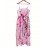Artistic Floral Pattern Printed Dress | Unique Design with Delicate Straps, Crew Neck, Suitable for All Seasons