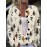 [Playful Design] Plus Size - Women's Lightweight Sweater Jacket - Pastel Pink With Black & White Animal Print, Button-Front Closure, Non-Bulky Long Sleeve Cardigan For Fall/Winter, Everyday & Formal Outfits - Position BK 052032, Fall Fashion, Playful Design, Comfortable Fit, Stylish Outerwear, Fashion Lovers, Cat Cardigan/Sweater For Women, Cardigan For Curvy Women, Curve Cat Print, Cardigans Women Good Quality, Vest Woman Large Size With Sleeve